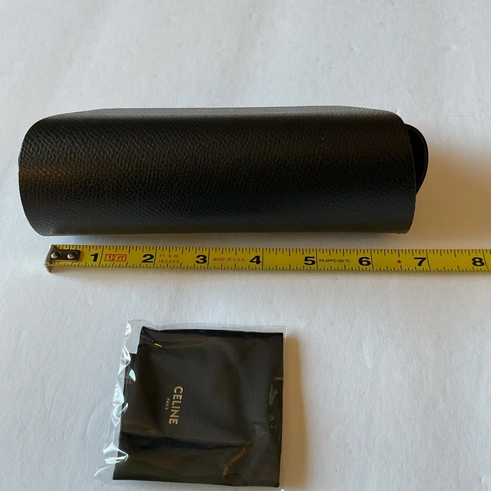 CELINE LARGE SUNGLASSES HOLDER BLACK WITH CLEANING CLOTH NEW
